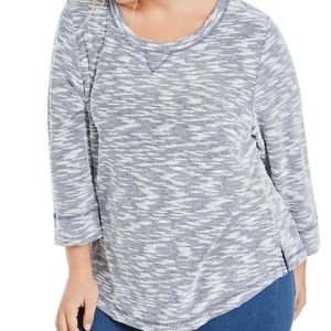 NWT Karen Scott Plus Size Textured Sweatshirt Top
